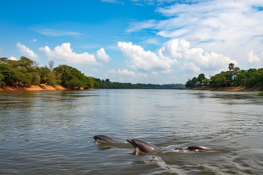 Kratie Dolphins on Mekong River, Laos